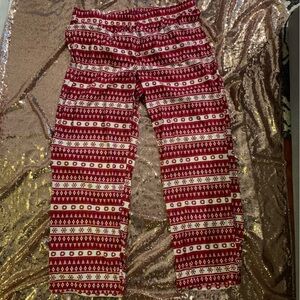 Festive Red and White Men's Pajama Pants with green top men’s XL